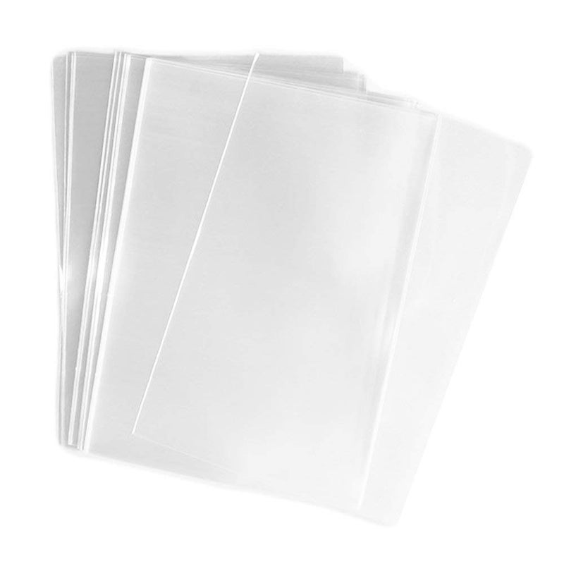 UNIQUEPACKING 100 Pcs Clear Flat Cellophane Cello Bags 4 1/4 X 6 5/16 Inch (O) for 4x6 Photos, Prints, Items - Image 1